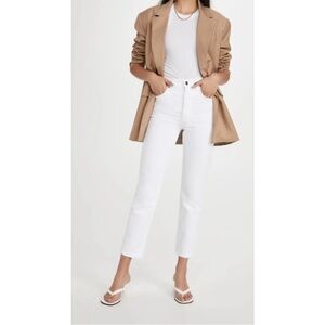 NWT Anine Bing Sonya High Rise Ankle Slim Denim Jeans in Off White 28